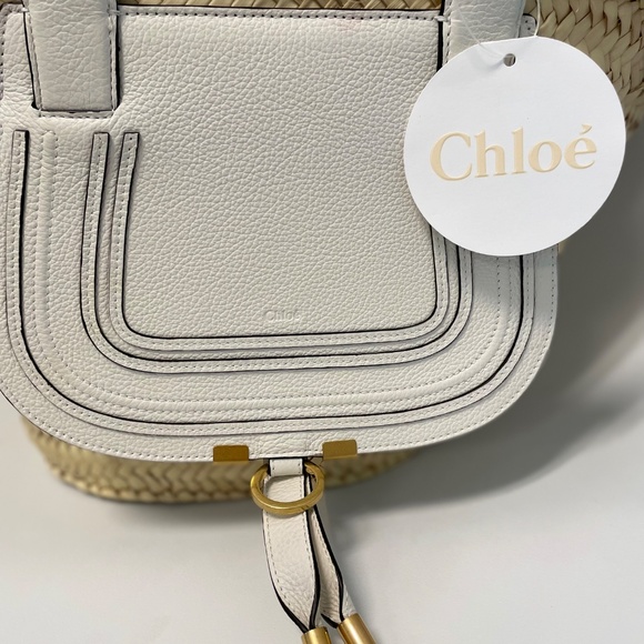 Chloe Marcie leather & straw tote - Picture 2 of 10